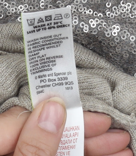 Marks and Spencer Women's Gold Sequin Pullover Size 14