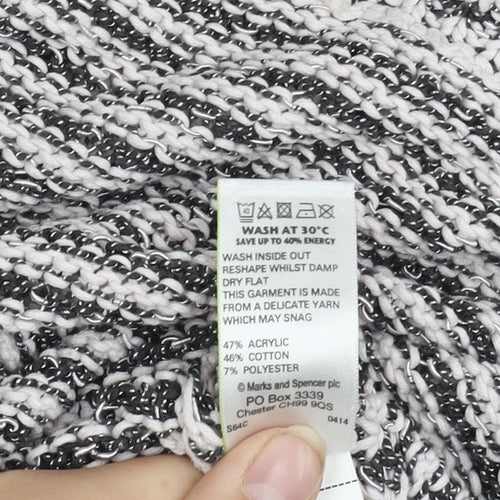 Marks and Spencer Women's Pink Striped Jumper, Size 14