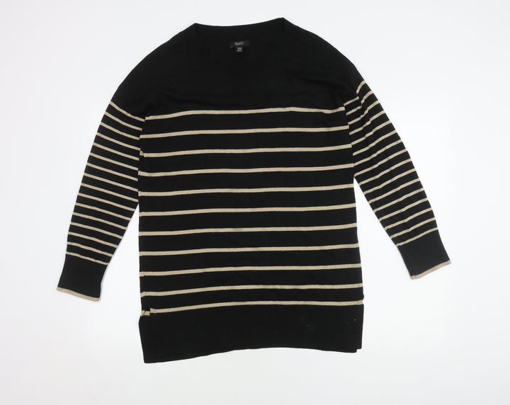 Spirit Women's Black Striped Jumper Size 14