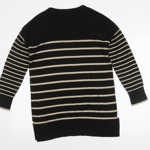 Spirit Women's Black Striped Jumper Size 14