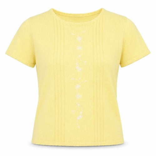 Honor Millburn Women's Yellow Embroidered T-Shirt Size 10/12
