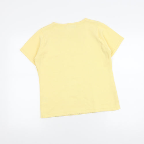 Honor Millburn Women's Yellow Embroidered T-Shirt Size 10/12