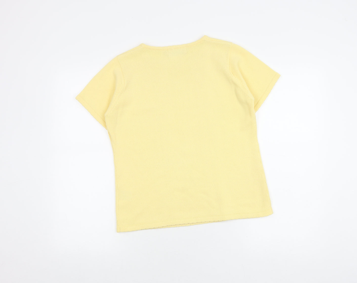 Honor Millburn Women's Yellow Embroidered T-Shirt Size 10/12