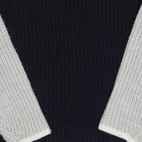 Marks and Spencer Women's Blue High Neck Pullover Jumper S