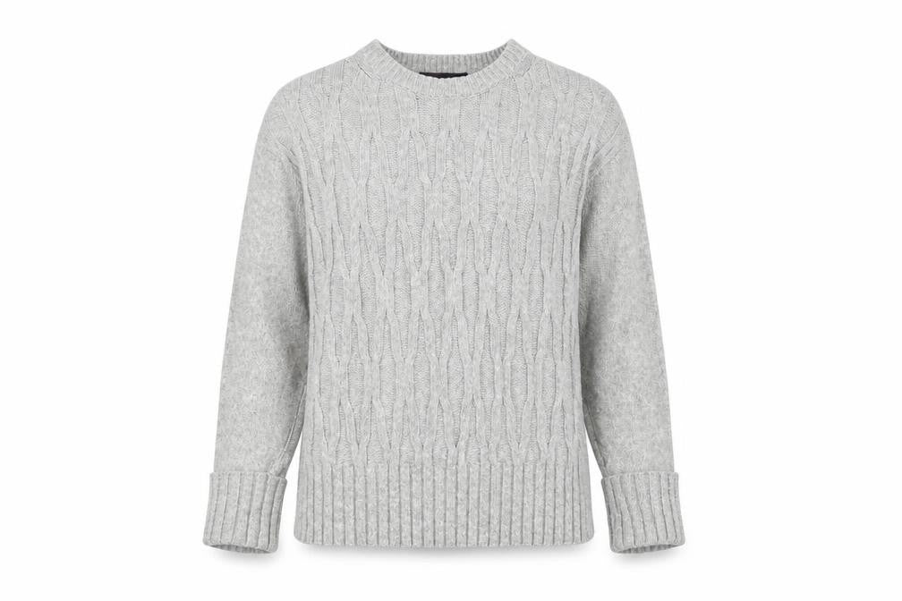 Front view of Marks & Spencer Women’s Grey Cable-Knit Jumper, S
