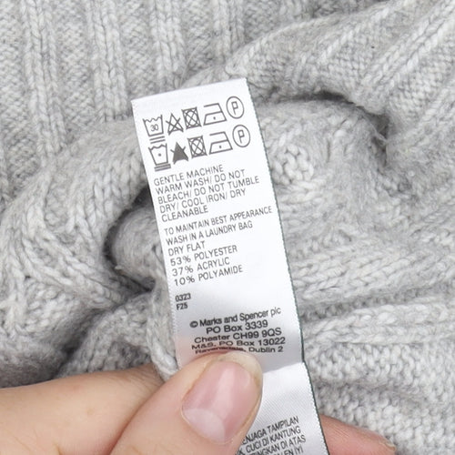 Marks and Spencer Women’s Grey Cable-Knit Jumper, S
