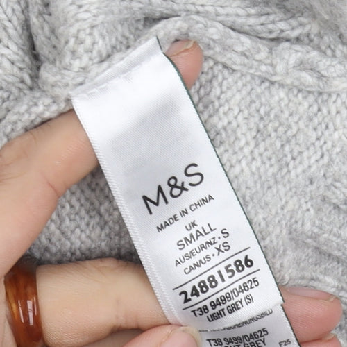Marks and Spencer Women’s Grey Cable-Knit Jumper, S