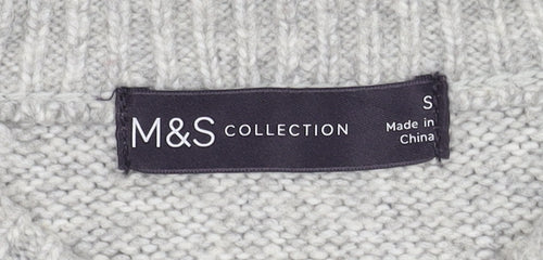 Marks and Spencer Women’s Grey Cable-Knit Jumper, S