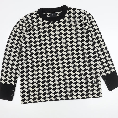 G-Star RAW Men's Black 2XL Geometric Pullover Jumper