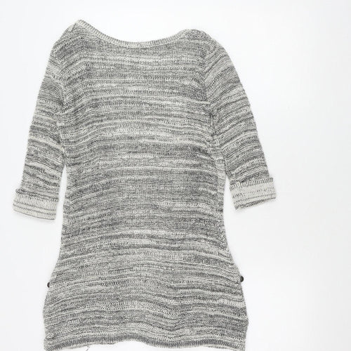 River Island Women's Grey Cardigan, Size 8, 3/4 Sleeve