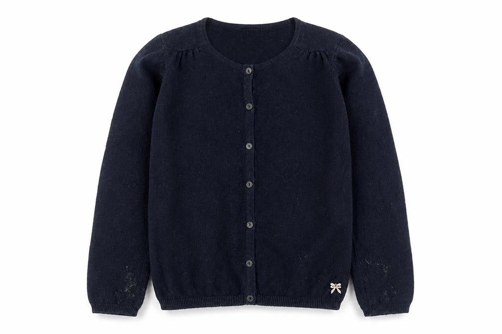Vertbaudet Girls Blue Cardigan, Size 10Y, Cotton Blend