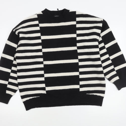 Boohoo Women's Black Striped Pullover Jumper M