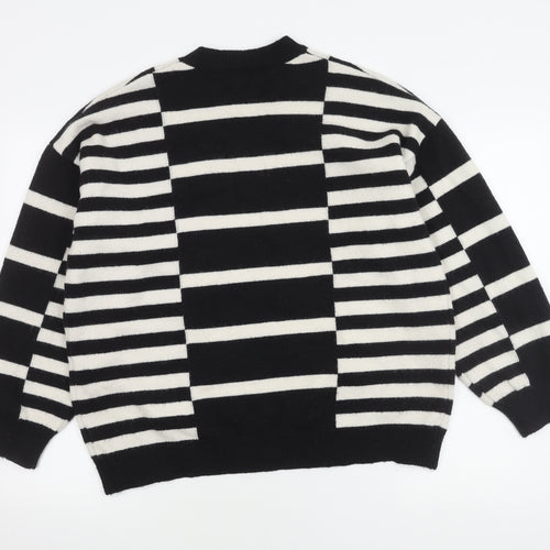 Boohoo Women's Black Striped Pullover Jumper M