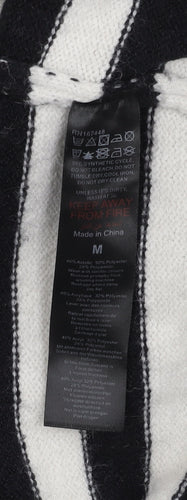 Boohoo Women's Black Striped Pullover Jumper M