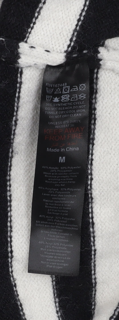 Boohoo Women's Black Striped Pullover Jumper M