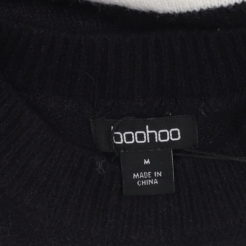 Boohoo Women's Black Striped Pullover Jumper M