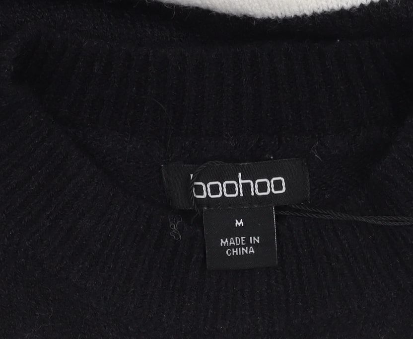 Boohoo Women's Black Striped Pullover Jumper M
