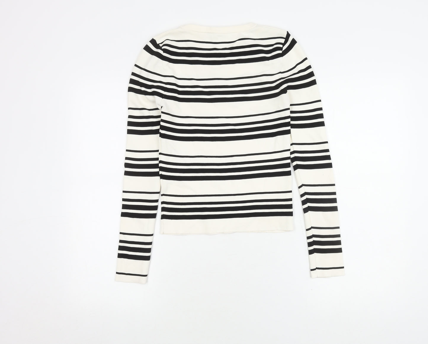 Zara Women's Black White Striped Pullover Jumper, UK 10
