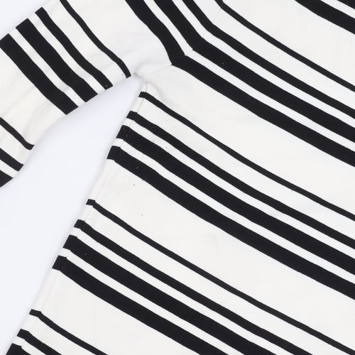 Zara Women's Black White Striped Pullover Jumper, UK 10