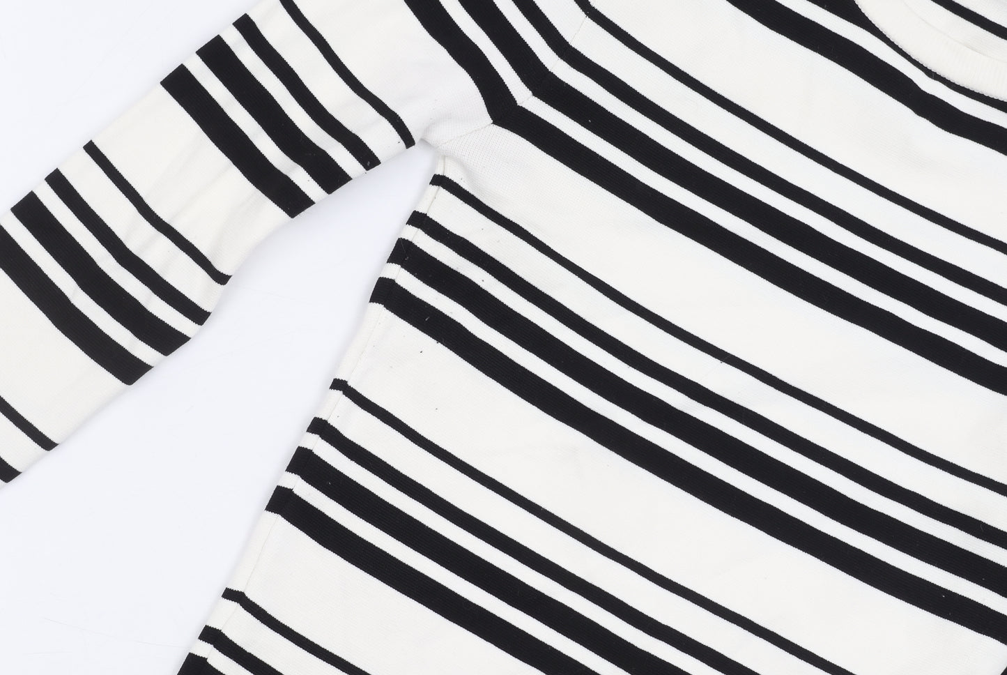 Zara Women's Black White Striped Pullover Jumper, UK 10