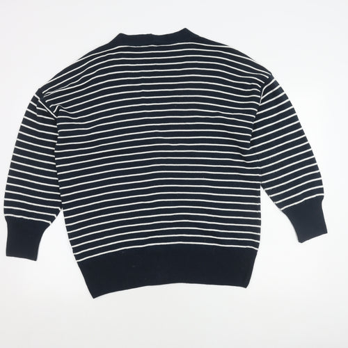 Warehouse Women's Blue Cardigan, Size M, Striped