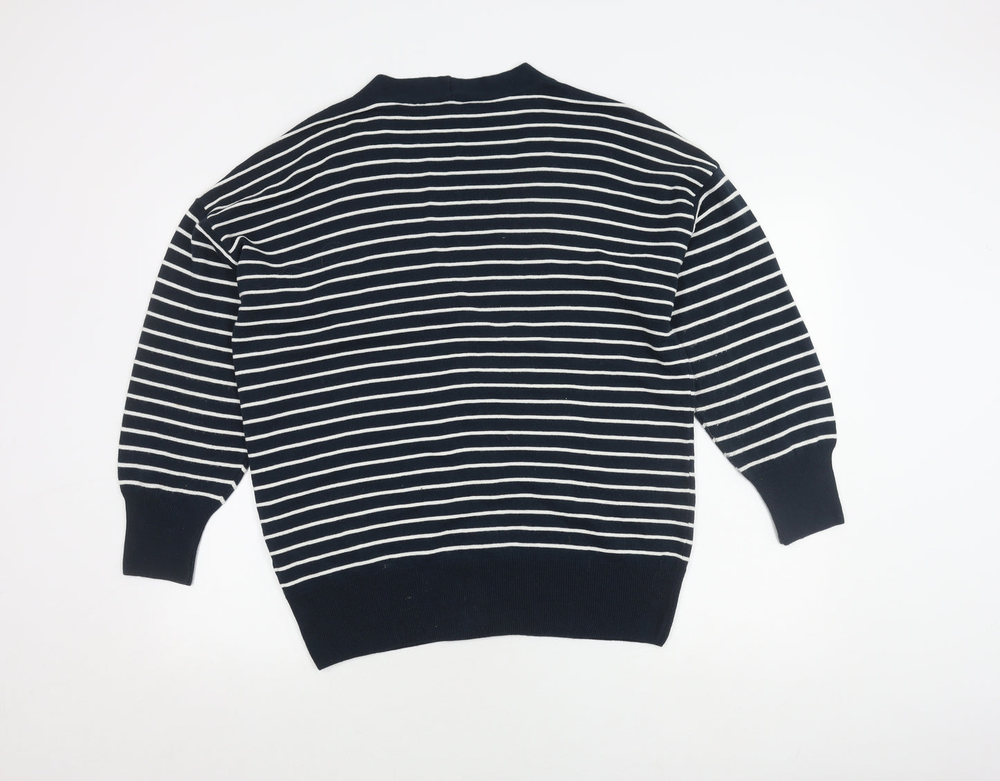 Warehouse Women's Blue Cardigan, Size M, Striped