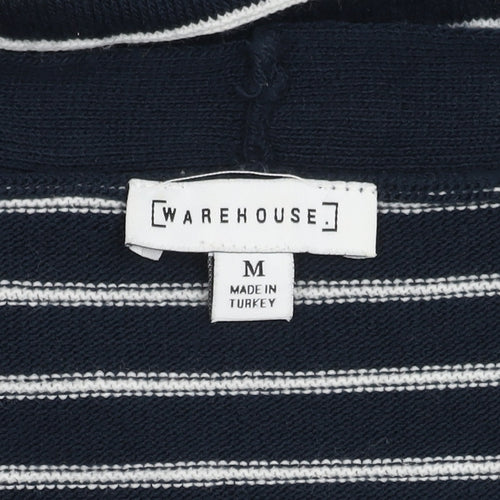 Warehouse Women's Blue Cardigan, Size M, Striped
