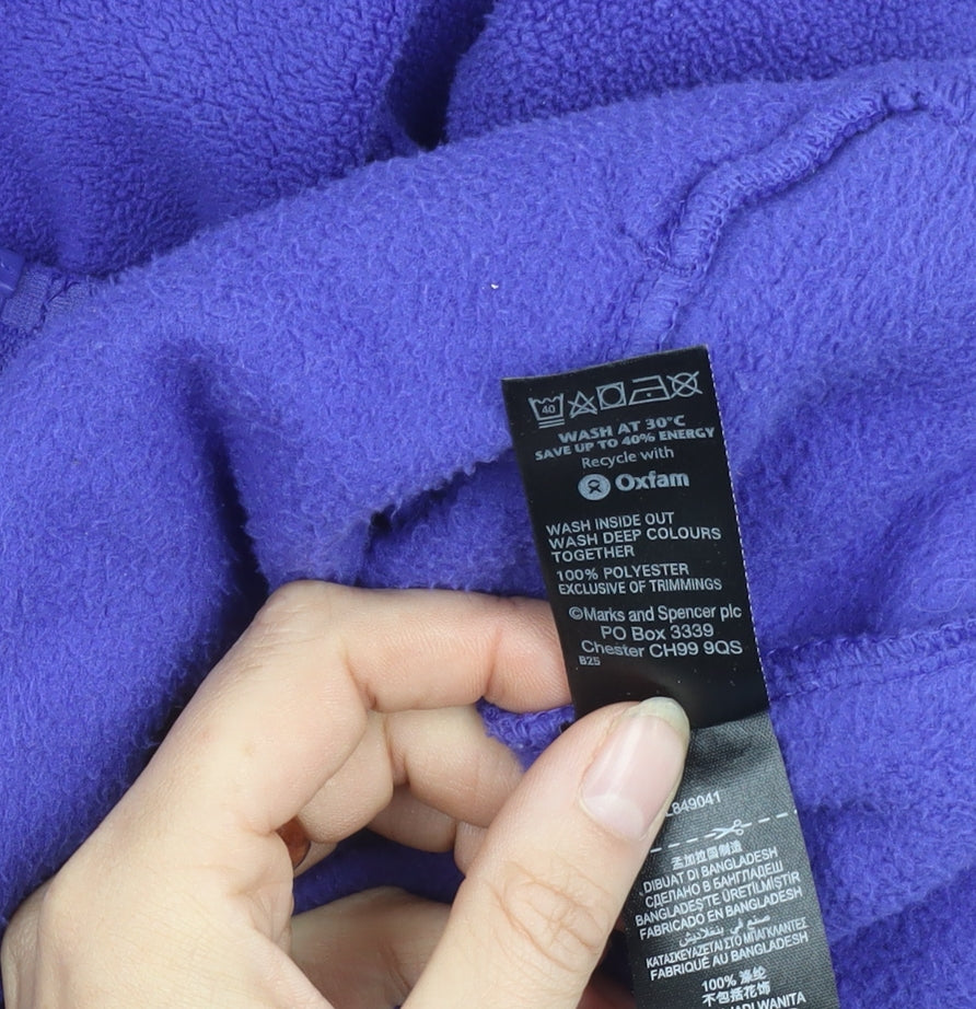 Marks and Spencer Women's Purple Fleece Jacket Size 16