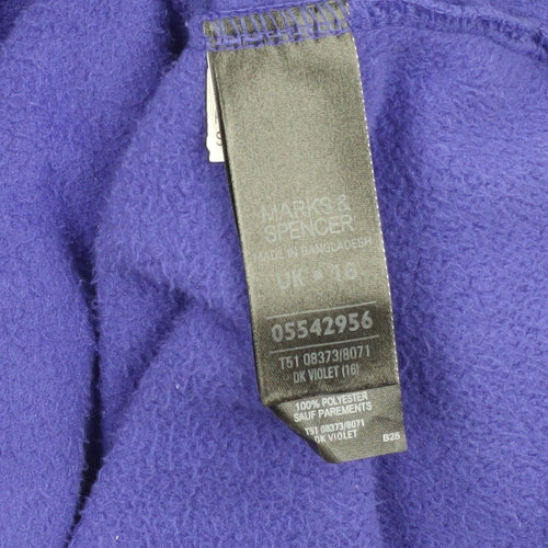 Marks and Spencer Women's Purple Fleece Jacket Size 16