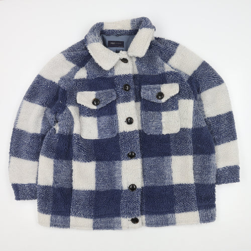 Marks and Spencer Women's Blue Check Overcoat Jacket
