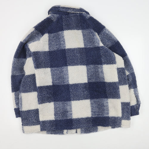 Marks and Spencer Women's Blue Check Overcoat Jacket
