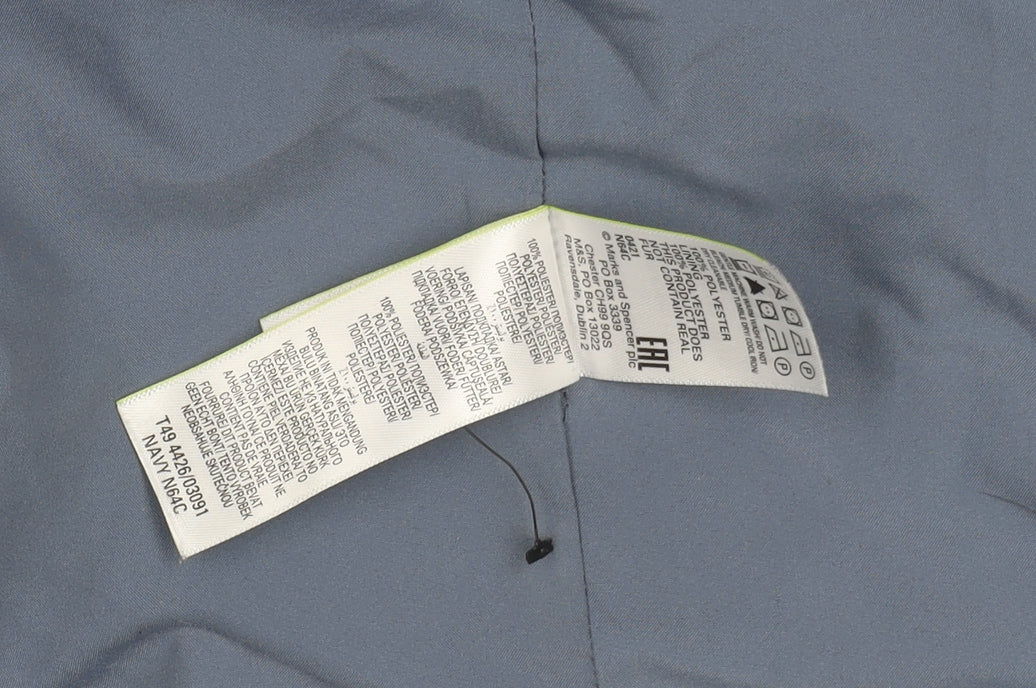 Marks and Spencer Women's Blue Check Overcoat Jacket
