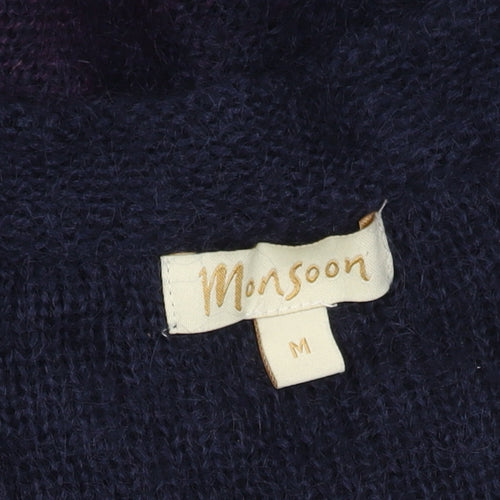 Monsoon Women's Multicoloured Open-Knit Cardigan M