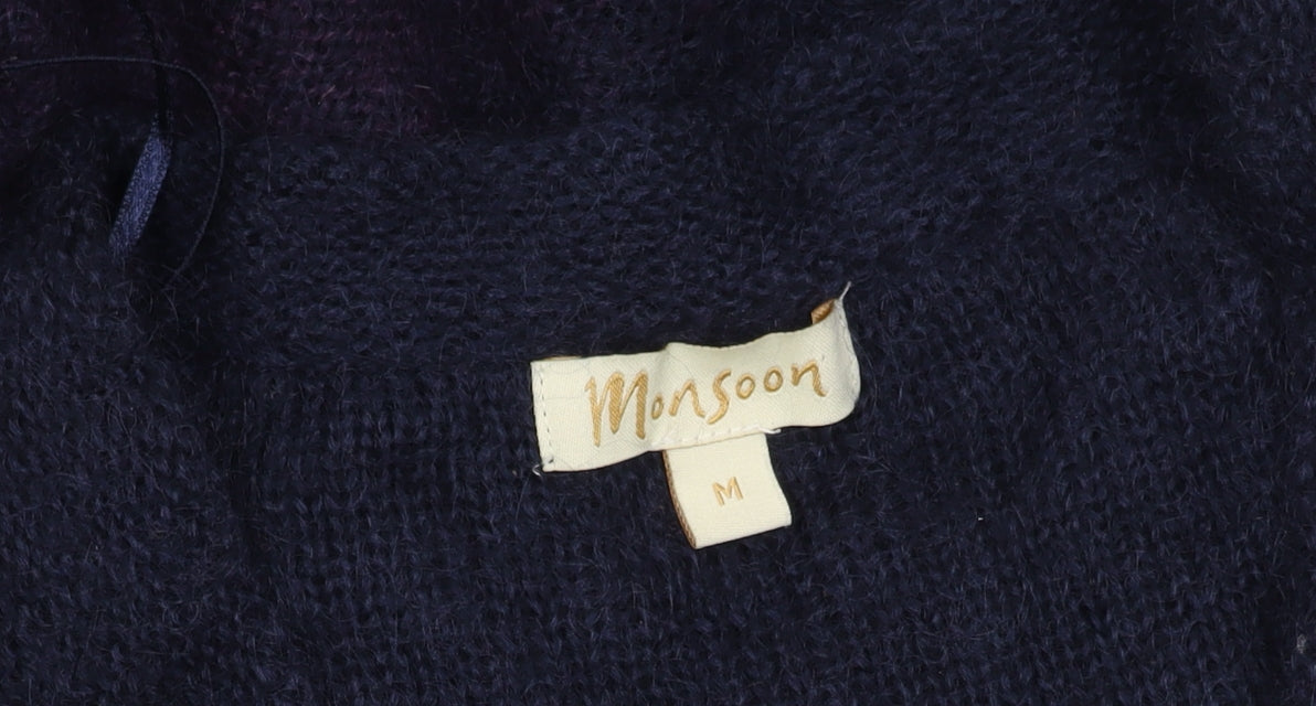 Monsoon Women's Multicoloured Open-Knit Cardigan M