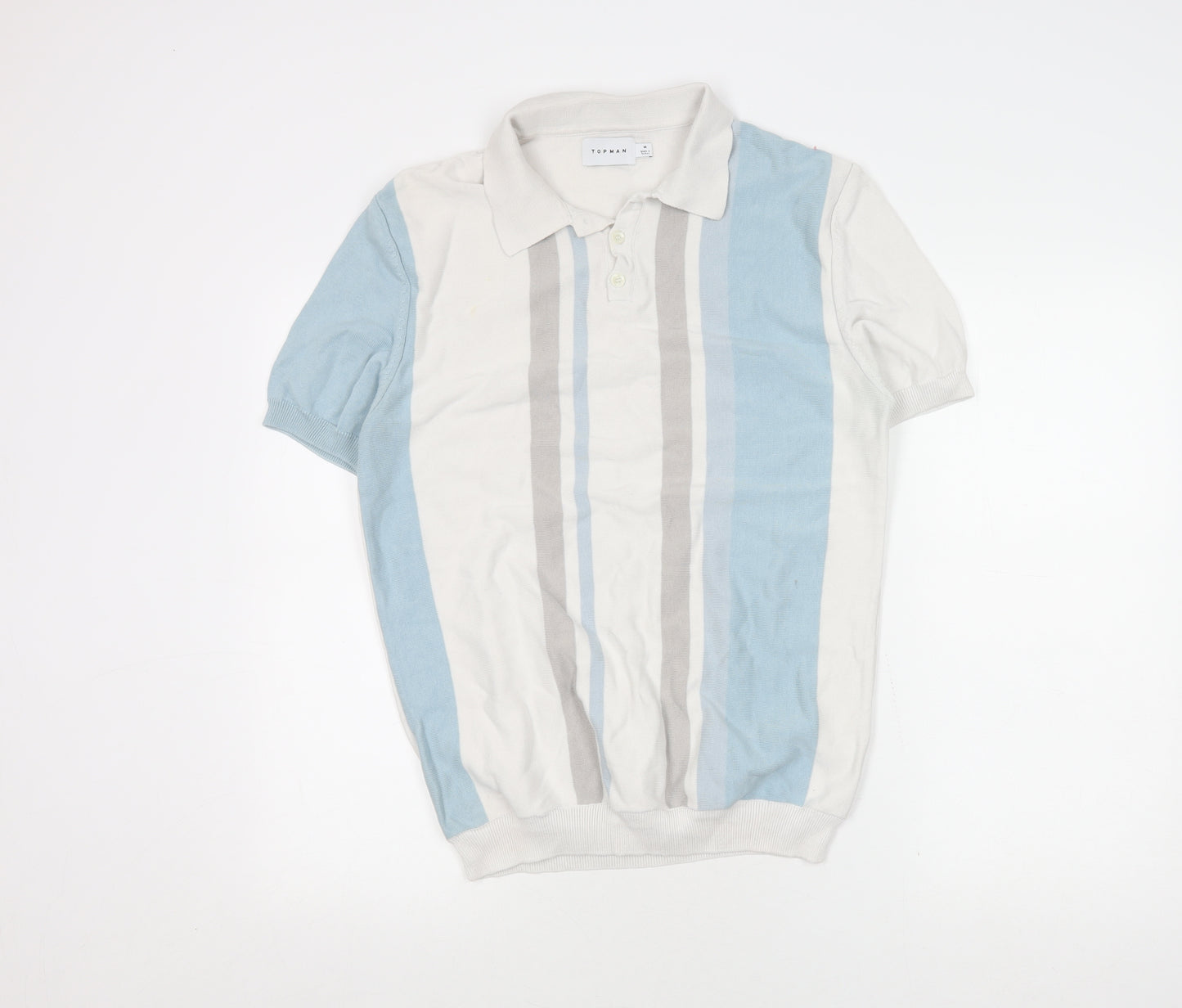Topman Men's Multicoloured Striped Polo Shirt M