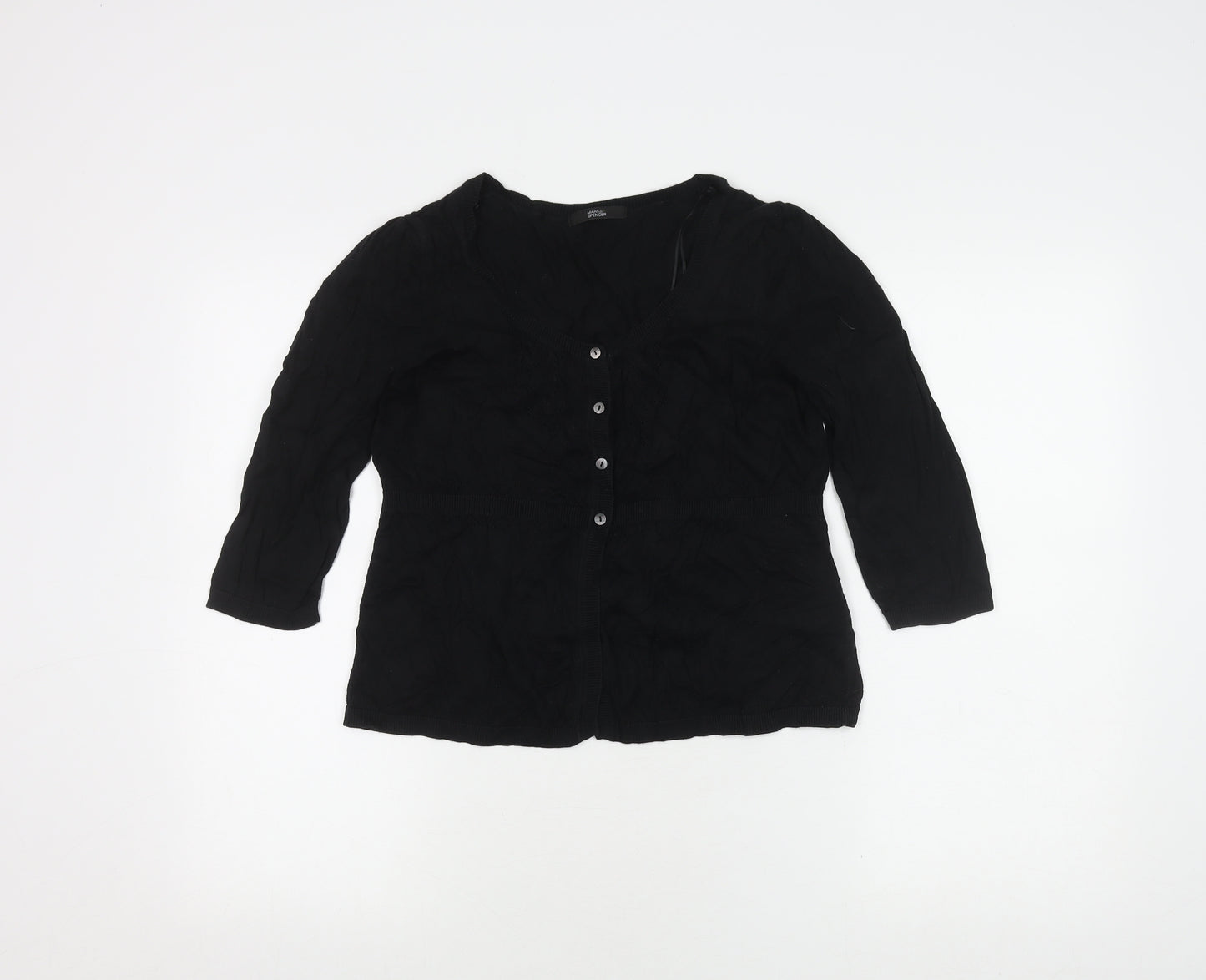 Marks and Spencer Women's Black Cardigan, Size 14