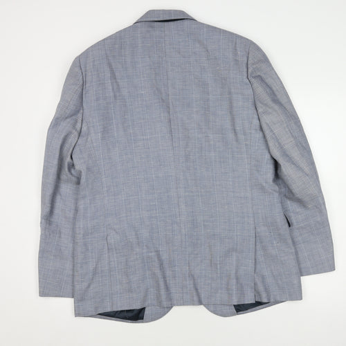 Jaeger Men's Grey Check Blazer 44R - Elegant Style