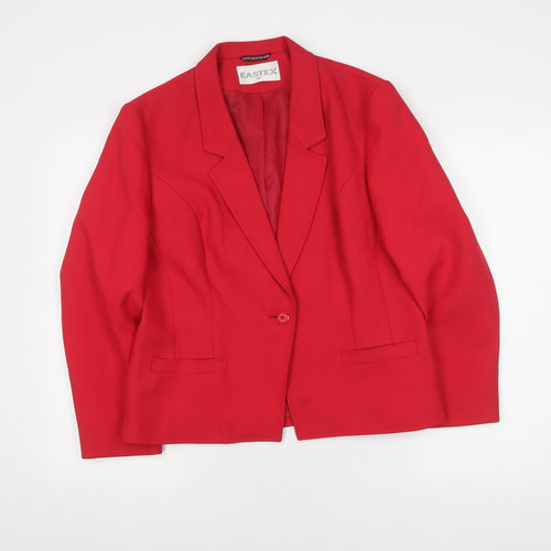 Eastex Women's Red Blazer, Size 16, Lined, Polyester