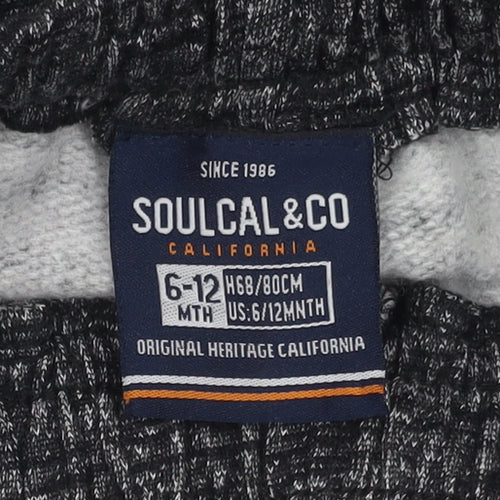 SoulCal & Co Unisex Baby Black Shorts 6-12 Months