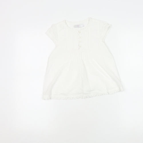 Jasper Conran Girls White Short Sleeve Cotton Dress, 7 Years