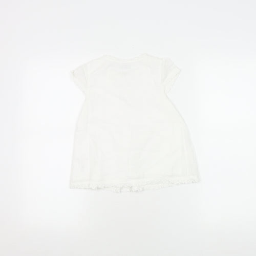 Jasper Conran Girls White Short Sleeve Cotton Dress, 7 Years