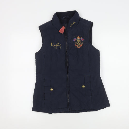 Joules Women's Blue Quilted Waistcoat Size 14 Casual