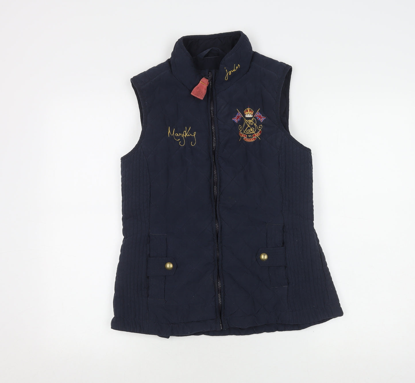 Joules Women's Blue Quilted Waistcoat Size 14 Casual