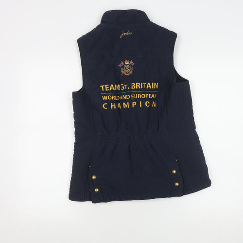 Joules Women's Blue Quilted Waistcoat Size 14 Casual