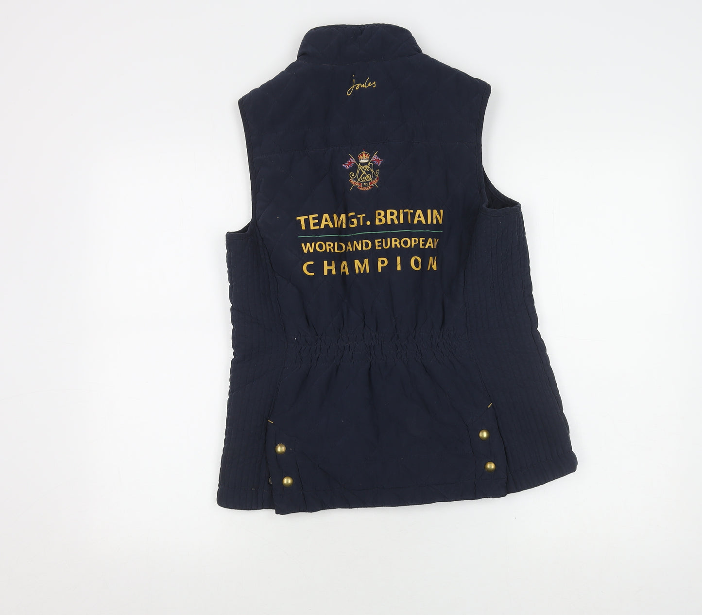 Joules Women's Blue Quilted Waistcoat Size 14 Casual