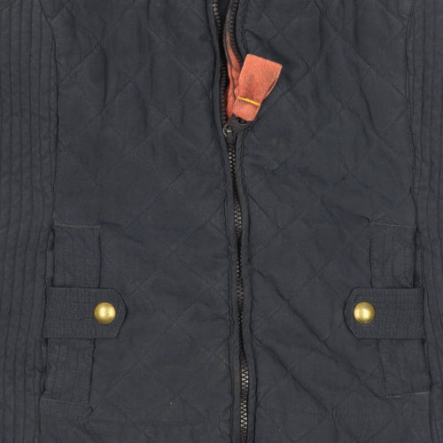 Joules Women's Blue Quilted Waistcoat Size 14 Casual
