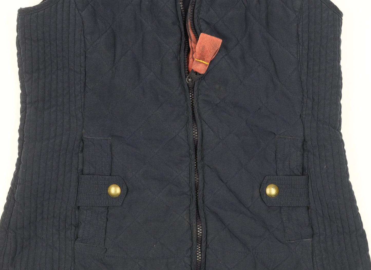 Joules Women's Blue Quilted Waistcoat Size 14 Casual