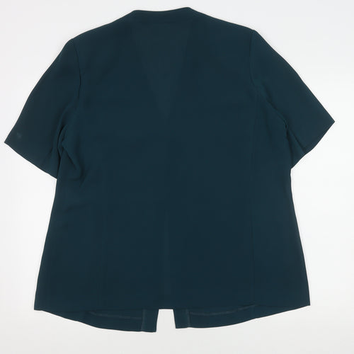 Eastex Women's Green Blouse Size 18 V-Neck Short Sleeve