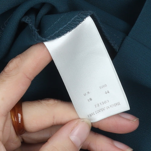 Eastex Women's Green Blouse Size 18 V-Neck Short Sleeve