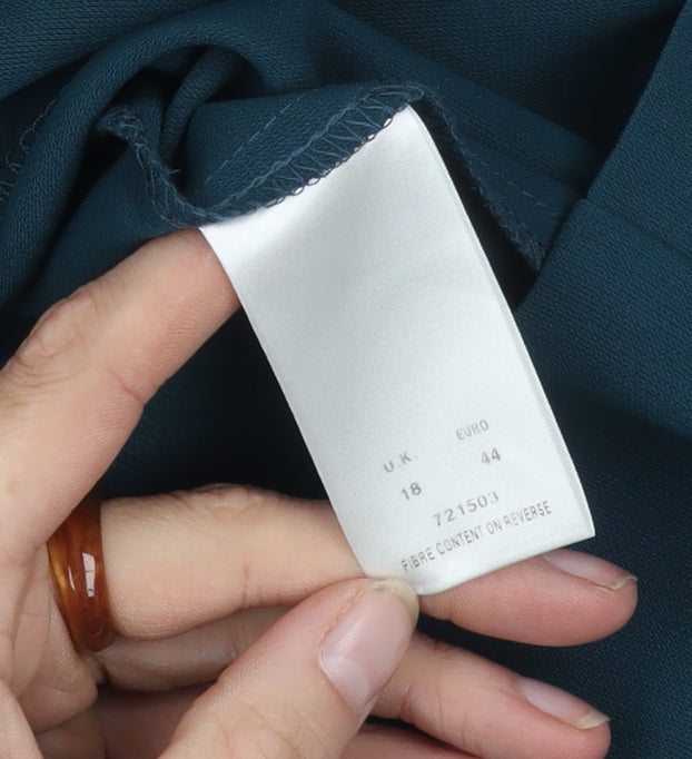 Eastex Women's Green Blouse Size 18 V-Neck Short Sleeve